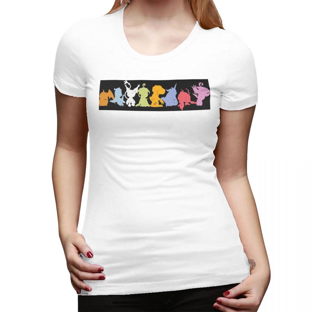 Rookies Lineup Digimon Agumon Matt Gabumon Sora Anime TShirt for Women Streetwear T Shirts Womens Tees Short Clothes Tops