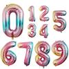 32-Inch Gold Number-Shaped Foil Balloons for Decorations