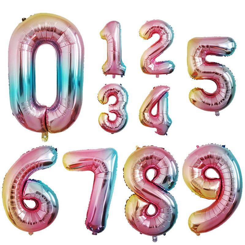 32-Inch Gold Number-Shaped Foil Balloons for Decorations
