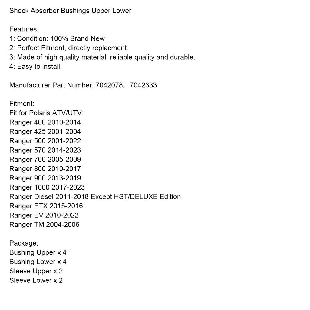 7042078 7042333 Pouzdra tlumiče pro Polaris Ranger 1000 900 800 700 570