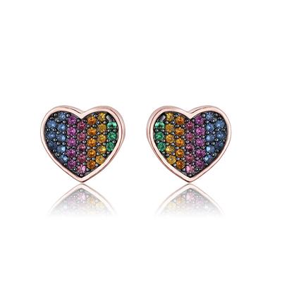 925 Sterling Silver Jewelry Exquisite Cute Mini Love Heart Stud Earrings Valentine's Day Gift