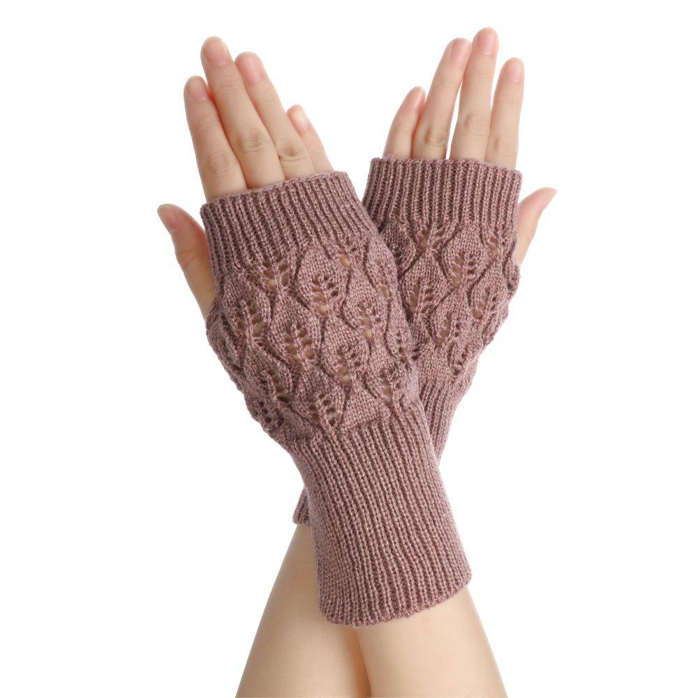Fashion Winter Autumn Warm Fingerless Wrist Gloves Exposed Finger Half Mitten Knitted Wool Glove