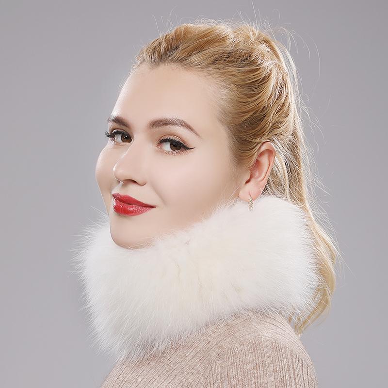 New Lady Real Fox Fur Scarf Women Natural Real Fox Fur Ring Scarves Girl Lovely Good Elastic Knitted Genuine Fox Fur Headband
