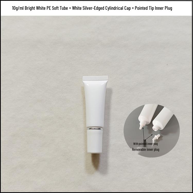 In Stock 10g Eye Cream Empty Tube - Milky White Refillable Skincare Cosmetics Packaging 