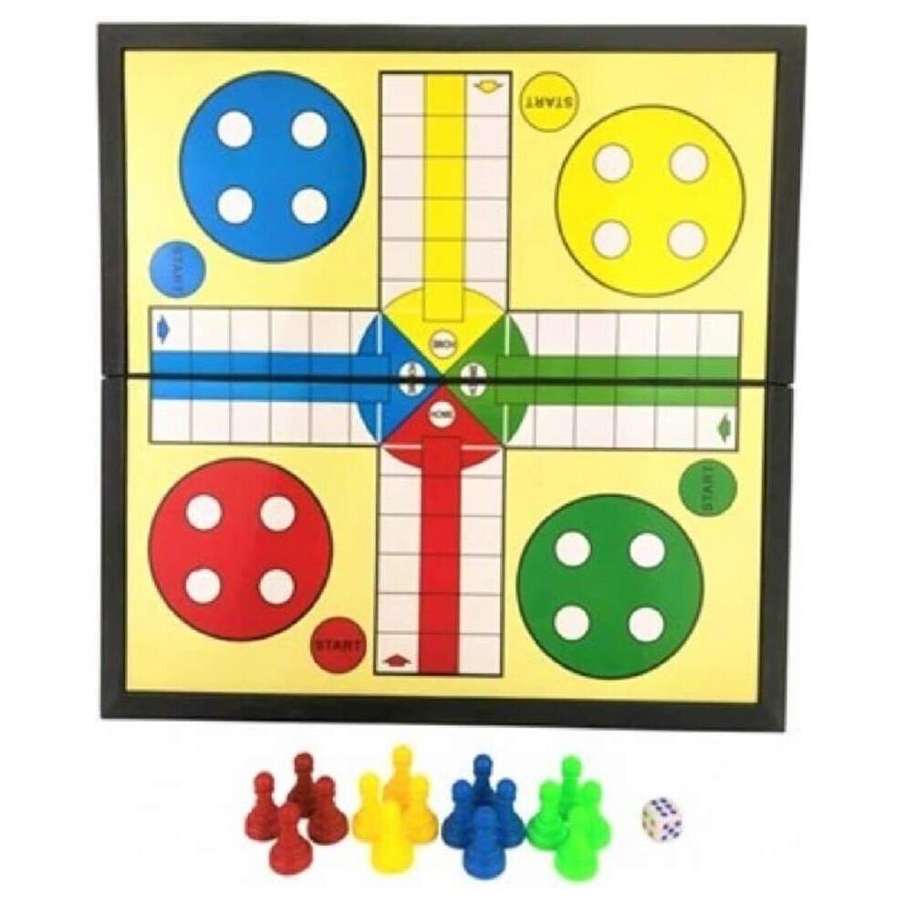 Ludo Board Game - Classic Family Fun for 2-4 Players, Fold-Up Portable, Ages 6+, Perfect Xmas Gift