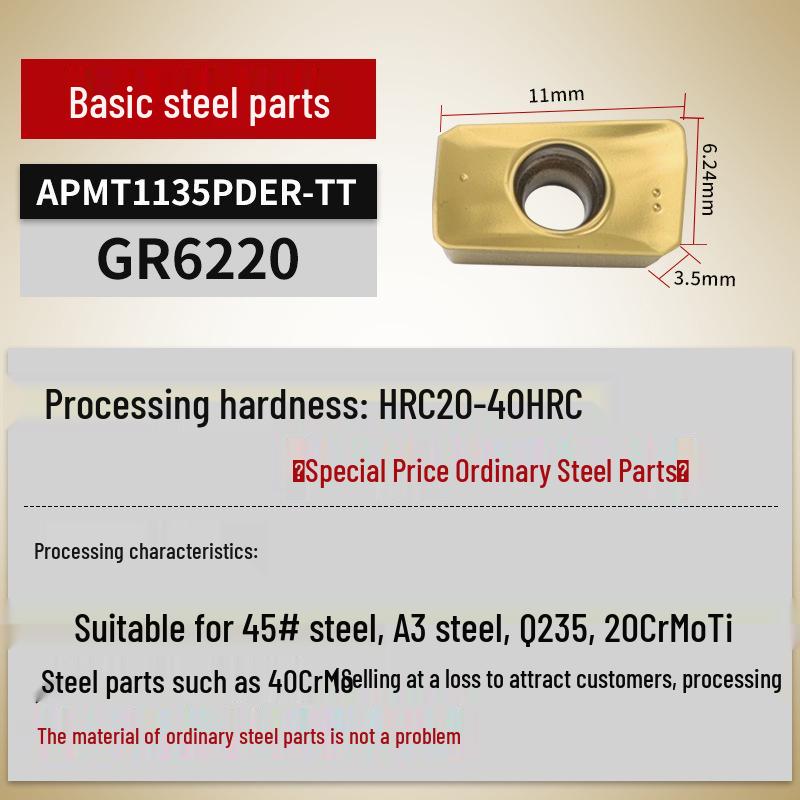 APMT1604PDER R0.8 Cermet CNC Milling Cutter Blade 1135 Machining Center Tool Head