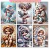 DIY Diamond Painting Cute Girl and Animal New 2025 Full Round Mosaic Embroidery AB Diamond Art Adult Hobby Handmade Gifts