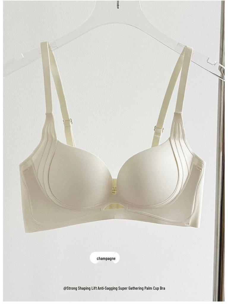 Seamless Wire-Free Push-Up Bra with Palm Cup for Small Bust - Breathable & Gap-Free