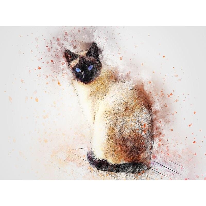 Full Drill Square&;Kulatý diamantový obraz Black Faced Cat Diy Sale Výšivka Animal Home Decoration dárek