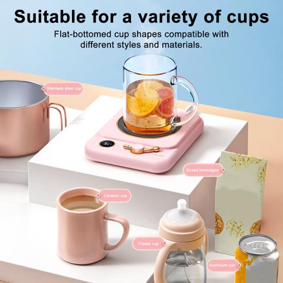 Heating Coaster Electric Coffee Cup Warmer Digital Display Intelligent Temperature Control Automatic Power-Off Mug Heater