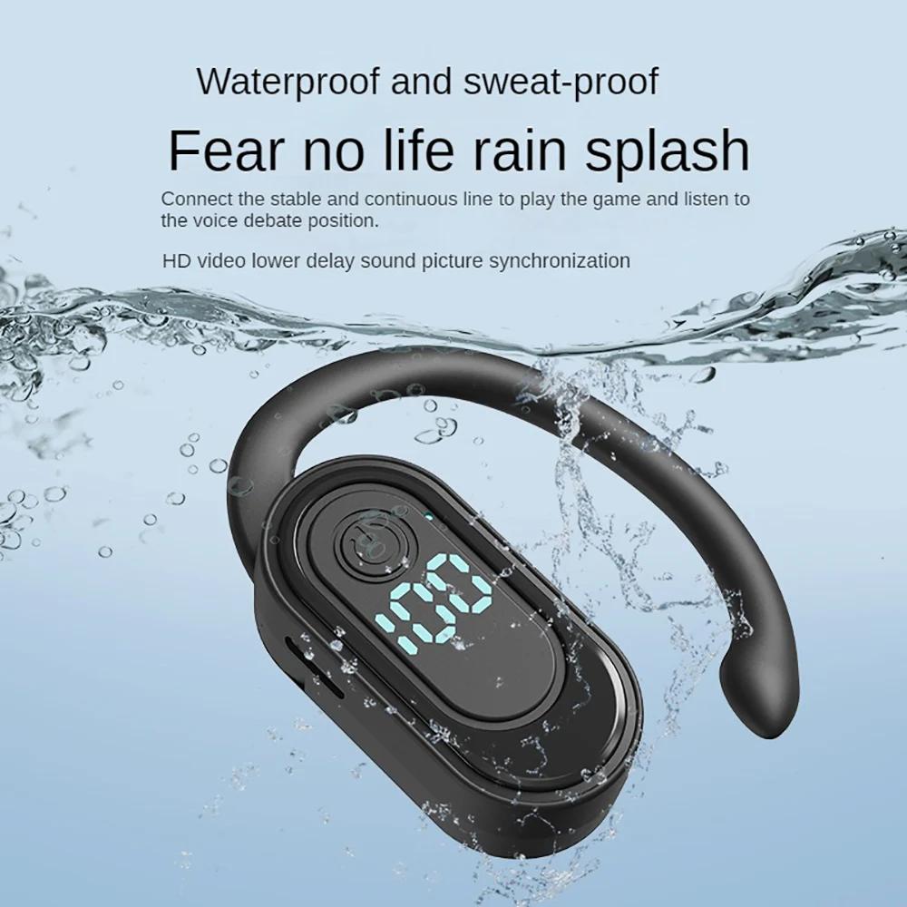 Bluetooth 5.4 Kopfhörer Ohrbügel Kopfhörer HiFi Stereo Geräuschunterdrückung Kabelloses Headset Wasserdichter Ohrhörer für Huawei Xiaomi