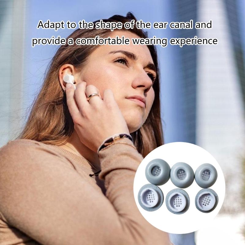 3 Pair Soft Sponge Memory Foam Earbud Tips Covers Sleeve Earpieces Superior Noise Cancellation Soft Long Wear for Buds 3