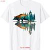 Trees Reflection Wildlife Nature Animal Bear Outdoor Forest T Shirt Vintage Washed Homme Designer Clothes Stylish Streetwear