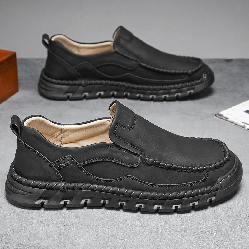 Men‘s Casual Shoes Handmade Leather Loafers Comfortable Men's Shoes Leather Flat Moccasins Men Sneakers