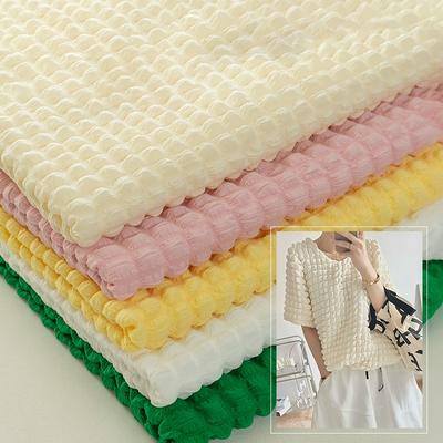 0.5m/1m/2m Soft Elastic Bubble Plaid Fabric Waffle Cloth for Sewing Sofa Cushion Cover Bag Dress Bedding DIY Clothing Fabric