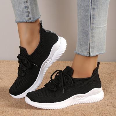 2024 Women Sneakers 2024 Lace Up Mesh Breathable Outdoor Walking Small White Shoes Round Toe Non-slip Thick Sole Tennis Shoe Mujer