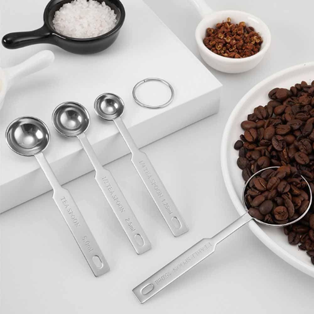 4Pcs Long Handle Measuring Cups Set Stainless Steel Kitchen Measure Tool  Kitchen Gadgets