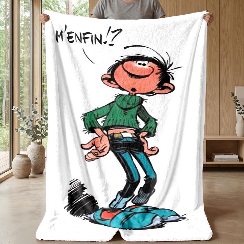 Soft Flannel Blanket Lightweight Cozy Bedroom Living Room CoverGaston Lagaffe