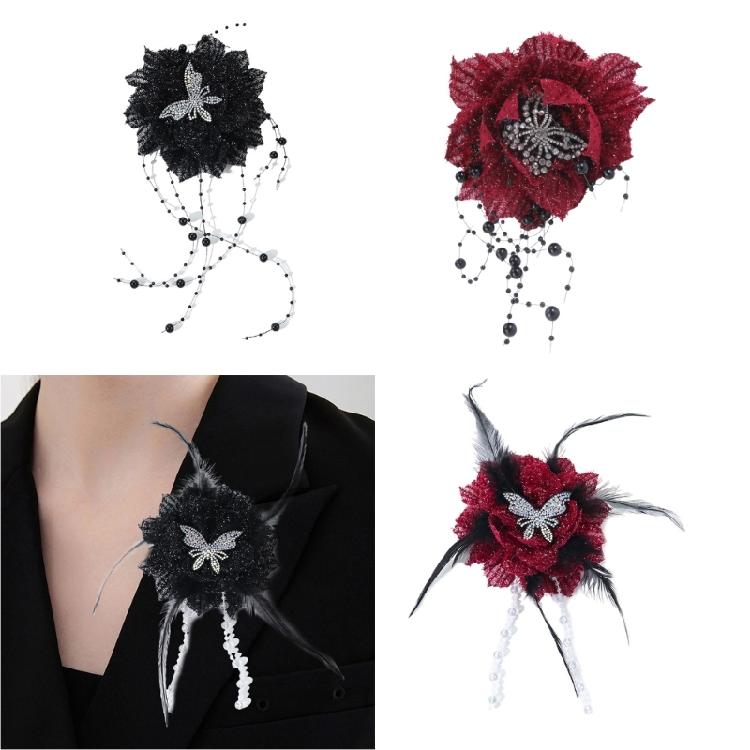 Sewing Appliques Butterfly Lace Flower for Handmade Project Scarves Brooch Hat