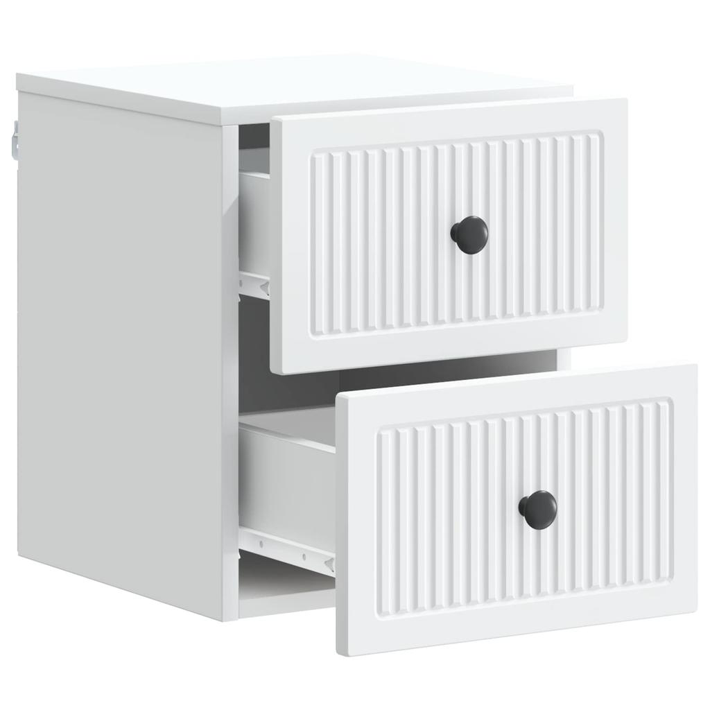 Wall Mounted Nightstand White 33 x 34.5 x 40 cm Particleboard
