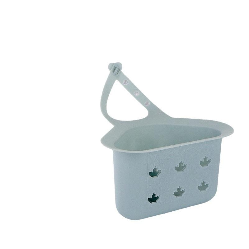 Daily General Kitchen Drain Basket, Faucet Storage Basket Hanging On the Side of the Sink, Plastic Buckle Triangular Sink Basket