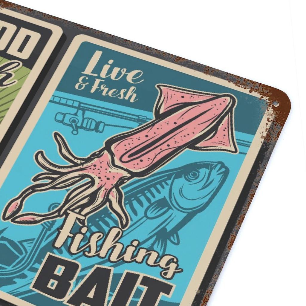 1-Pack Aged Wall Decoration Metal Sign, 20×30cm and 30×40cm, Distressed Finish for Dining Area, Cafe or Lounge