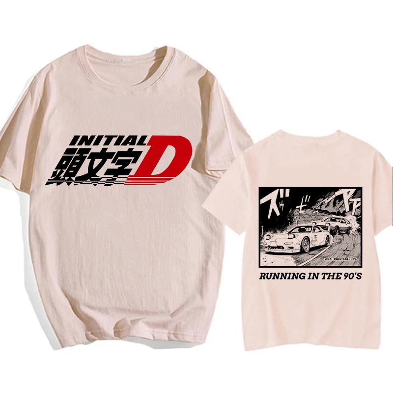Japonské anime Initial D EU velikost tričko Redsuns kreslené gotické topy AE86 vtipné Harajuku manga tričko pánské grafické tričko mužské