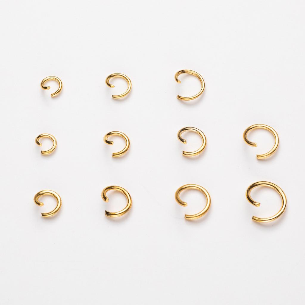 Factory Price High Quality 18k Gold Plated Stainless Steel Open Jump Rings of Jewelry Accessories