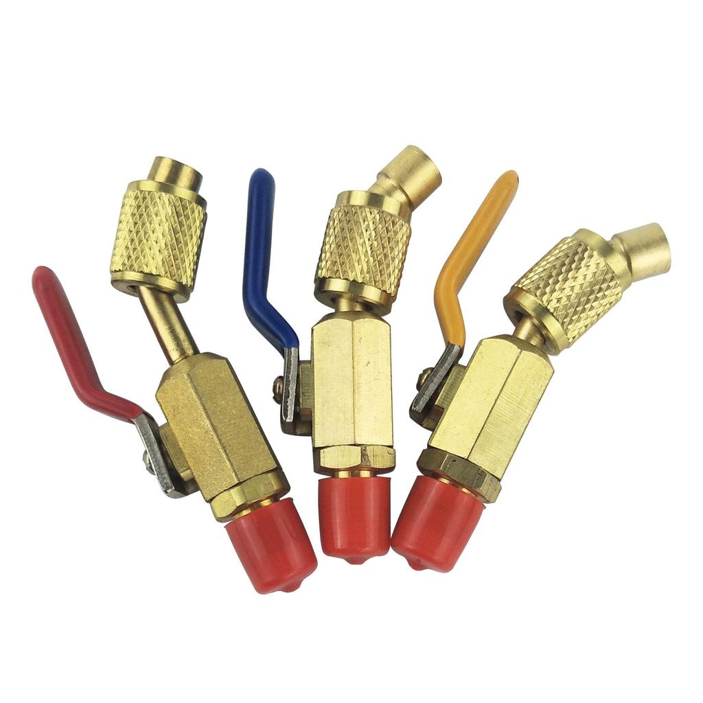 Wisepick 1/4" Ball Valve Air Conditioner Shut-off Valve Set for SAE R134A, R12, R410A,