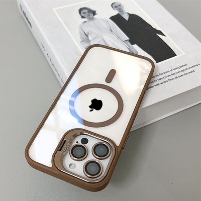 Luxuriöse magnetische stoßfeste Handyhülle für iPhone 16 15 14 13 12 11 Pro Max 16 Plus für Magsafe Ständer Glas-Objektivschutz Abdeckung