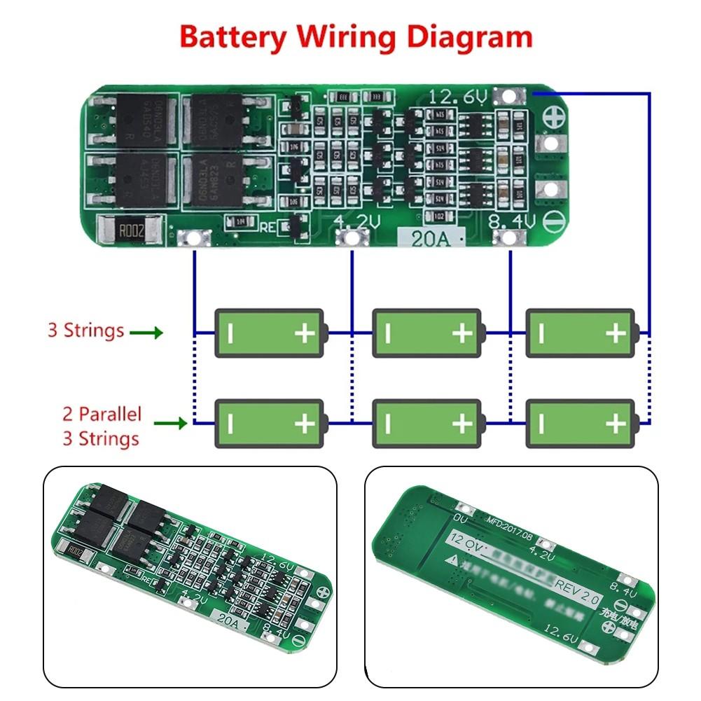 Useful Battery Protection Board 1 Pcs 12.6V 59x20x3.4mm
