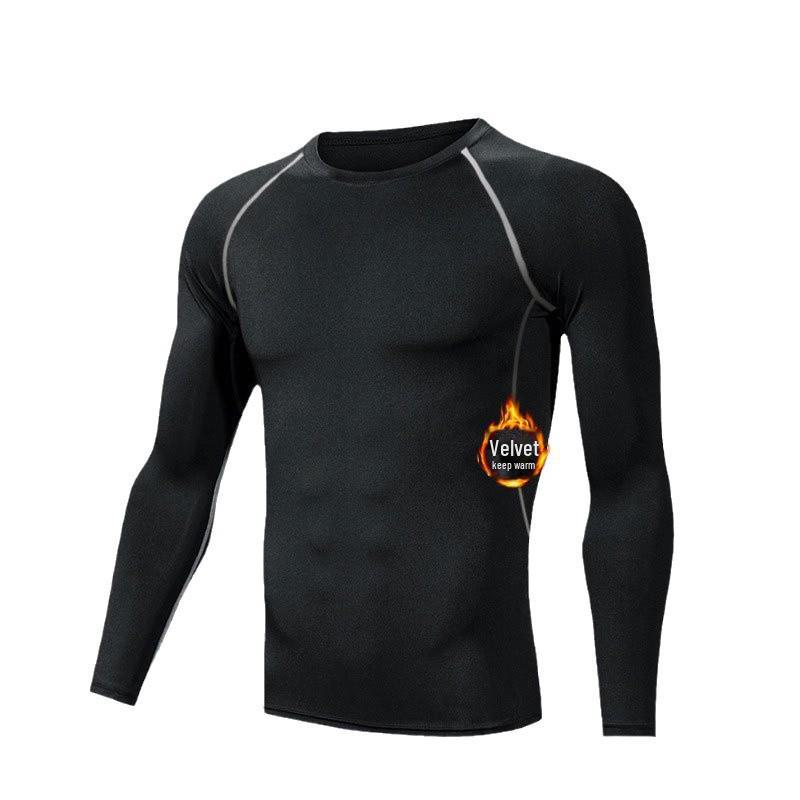 Men's Thermal Long Sleeve Elastic Training Tights for Autumn/Winter - Running, Basketball, Outdoor Fitness.