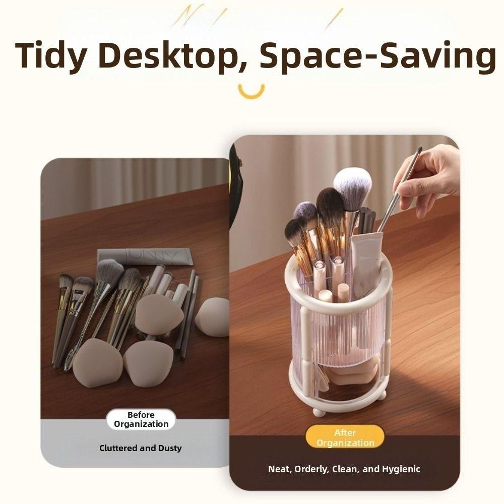 Dust-proof Cosmetics Storage Box Exquisite Dressing Table Shelf Makeup Brush Cylinder Lipstick