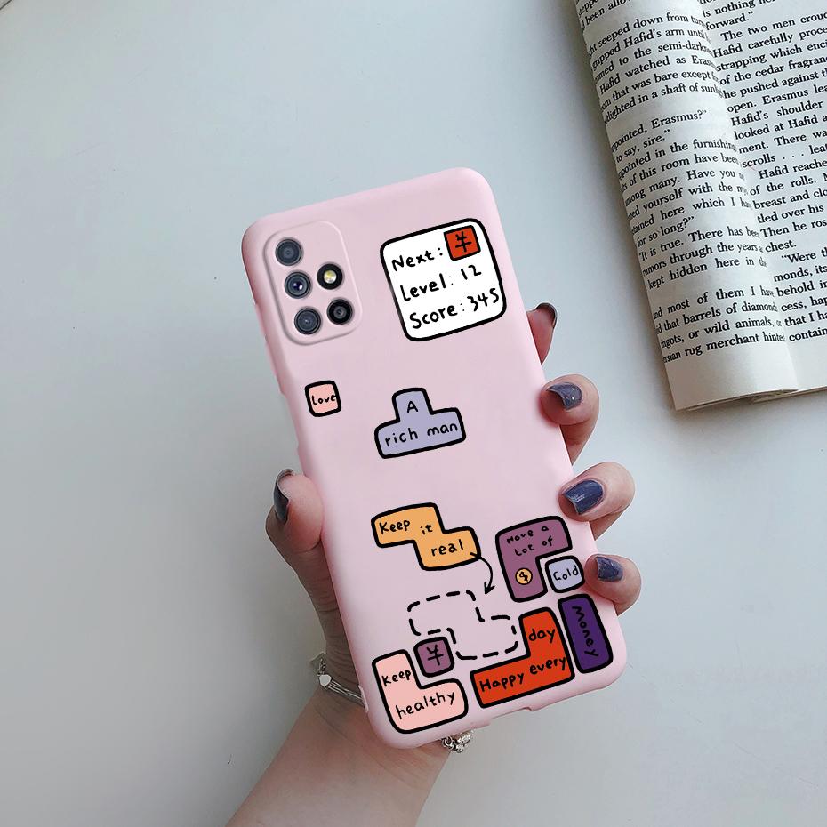 Case For Samsung Galaxy M51 Phone Case Cute Cat Cartoon Soft Touch Silicone Cover For Samsung M51 M 51 M515 SM-M515F Case Funda