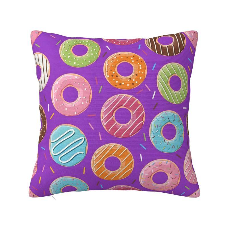 Custom Chocolate Donut Doughnut Cushion Covers Funny Pattern Food Soft Nordic Pillow Case Home Decor