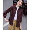 Demana Retro Plaid Lapel Shirt for Women