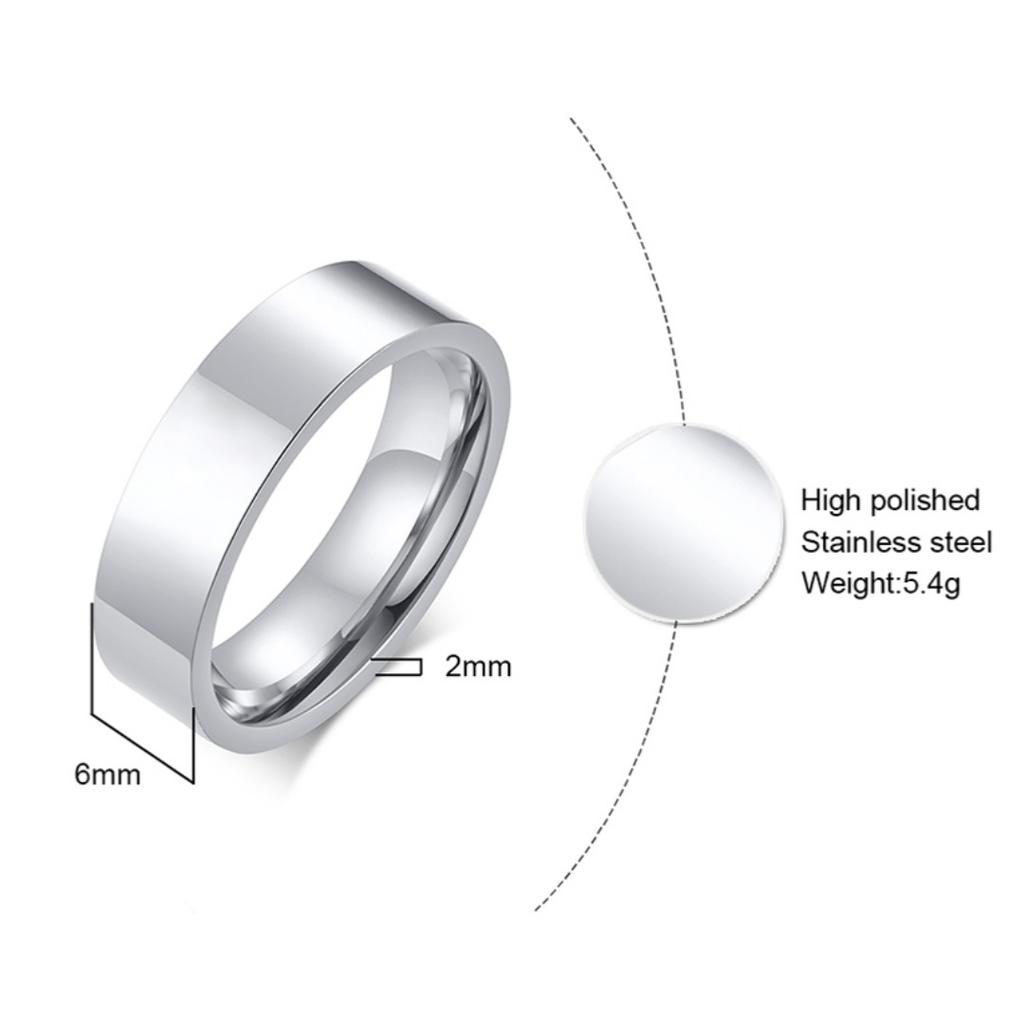 Man Stainless Steel Ring  Wedding Birthday Party Dad Boyfriend Valentine's Day Gift