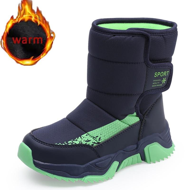 Children's Snow Boots Winter High-Top Children's Magic Tape Cotton Shoes Students  Outdoor Comfortable Non Slip Thick Sole Boots