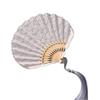 Multicolor Lace Folding Fan Flower Pattern Shell-Shaped Hand Fold Fan Cosplay Supplies Gifts Decorative Fan Cultural Events