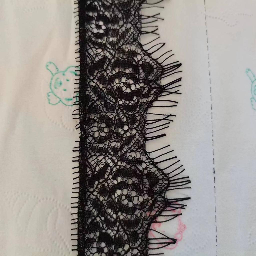 3 Meters/pack Width 8cm White Black Non Elastic Double Edge Lace Trim Eyelash French Lace