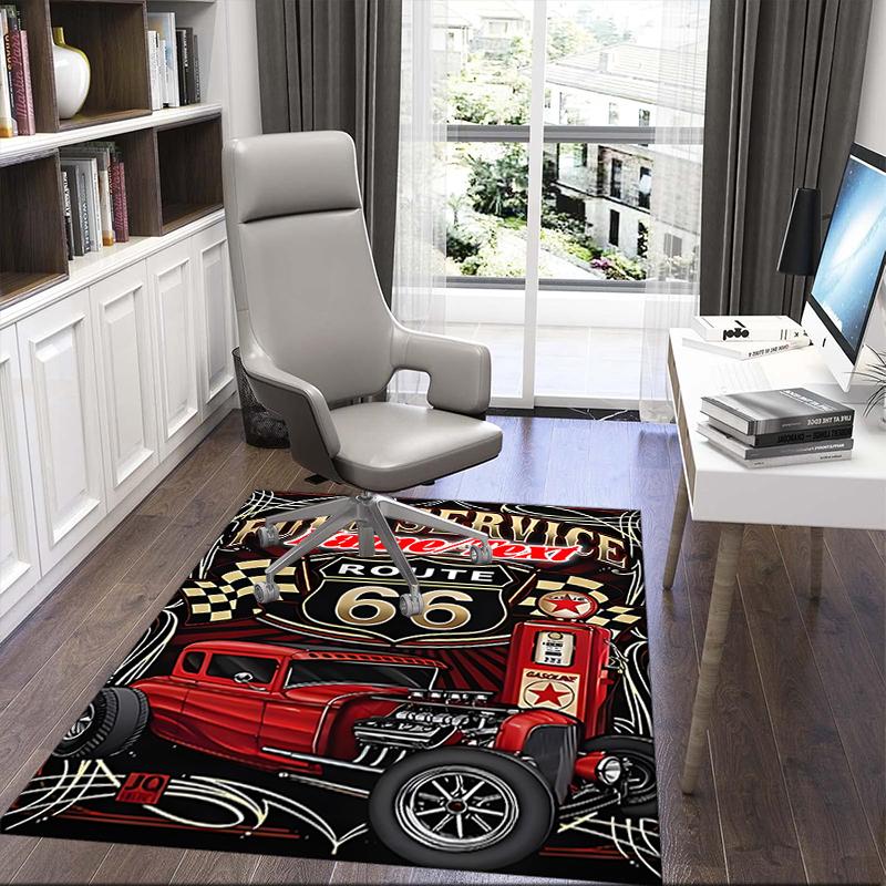 1PC Custom Name Route Full Service Theme Floor Mat Ideal for Living Room, Game Rooms, Office, Bedroom,Floor Mat Playful Design