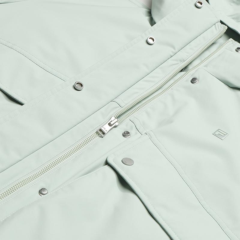 Fila White Simple Classic Casual Comfortable Waterproof Loose Short Hooded Cotton Jacket Women Jackets F11W613904FGN