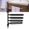 Towel Bar High Strength ABS Multi Arm Wall Mounted Towel Rack Holder with Hook for Bathroom Black