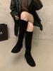 French brown Maillard skinny boots women's shoes 2025 new autumn Korean version boots medium tube knight boots
