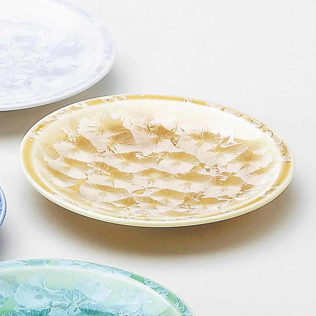 Kyoto Kiyomizu Pottery Plate Set of Flower Crystal KTA369 Ware, Ware, Kiln, (set 5),