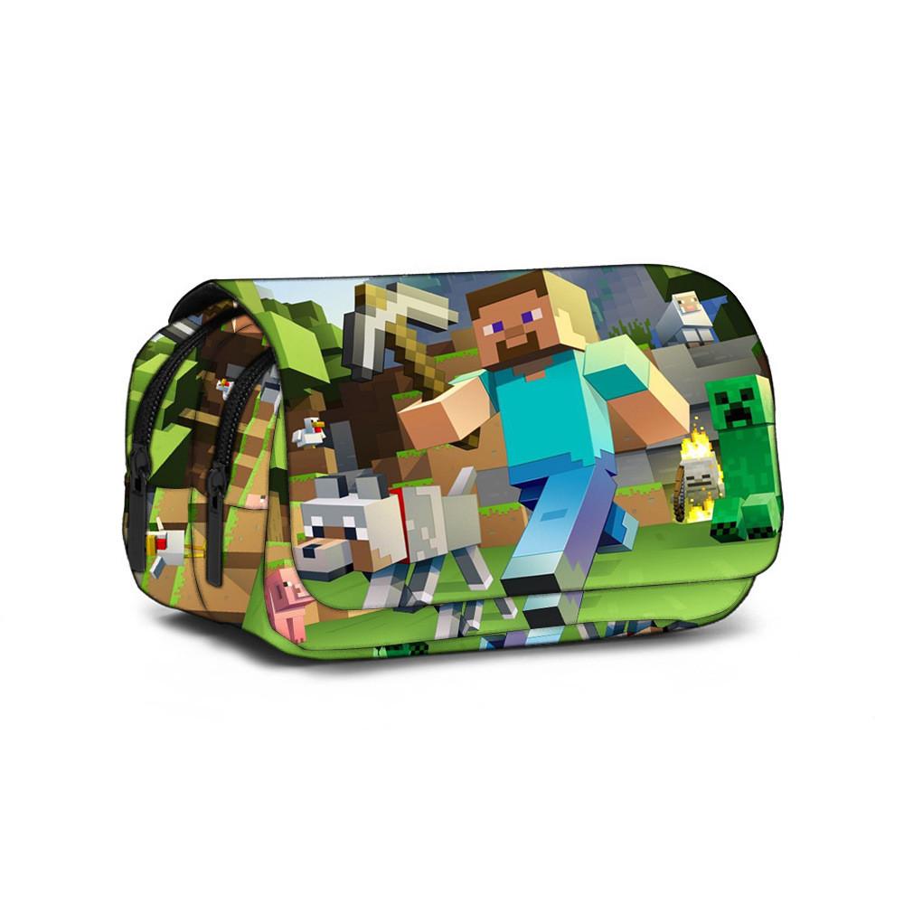 

Пенал Minecraft из полиэстера с двухслойным отделением для детей и подростков 1