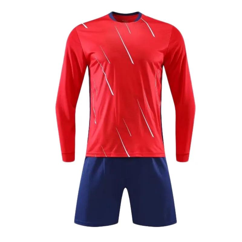 Men Kid Long Sleeve Football Jersey Set New Season Team Soccer Training Match Sports Uniform Suit for Children