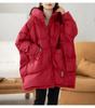 2026 Winter Damen Übergröße Mittellange Kapuzen-Daunenjacke - Europäischer Stil Trendig, Locker, Verdickte Oberbekleidung