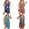 Floral Print Sleeveless Dress With Cottonlike Fabric For Casual Summer Wear