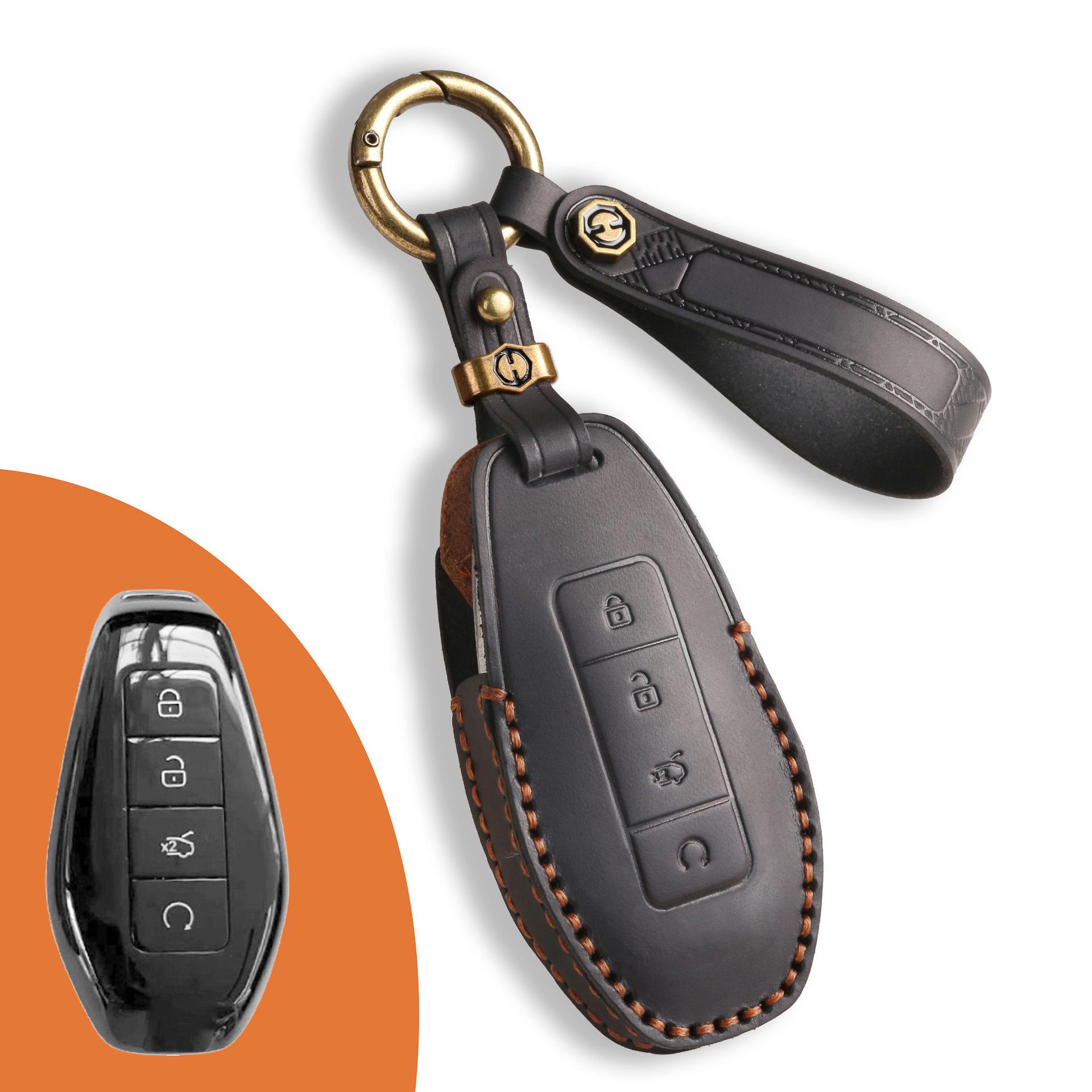 

Suitable For Tengze Key Cover D9 Z9G Leather Shell Car T Z9 Interior Accessories Simple Chain Key Protection